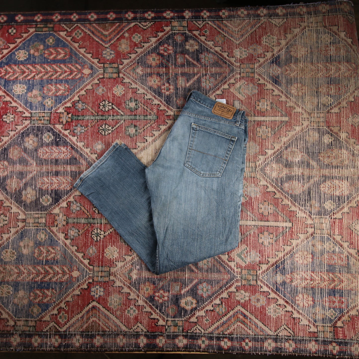 Levi's Signature W34 L29 Classic Ripped Style Blue Denim Jeans