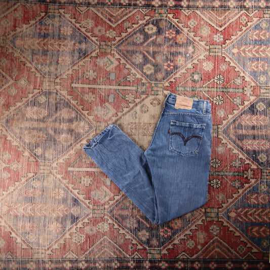 Levi's 550 Red Tab W30 L31 Tapered Leg Relaxed Fit Blue Denim Jeans