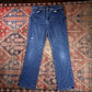 Lee W34 L32 Straight Leg Relaxed Fit Blue Denim Jeans