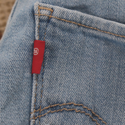 Levi's 721 W24 L25 Skinny Classic Ripped Style Blue Denim Jeans