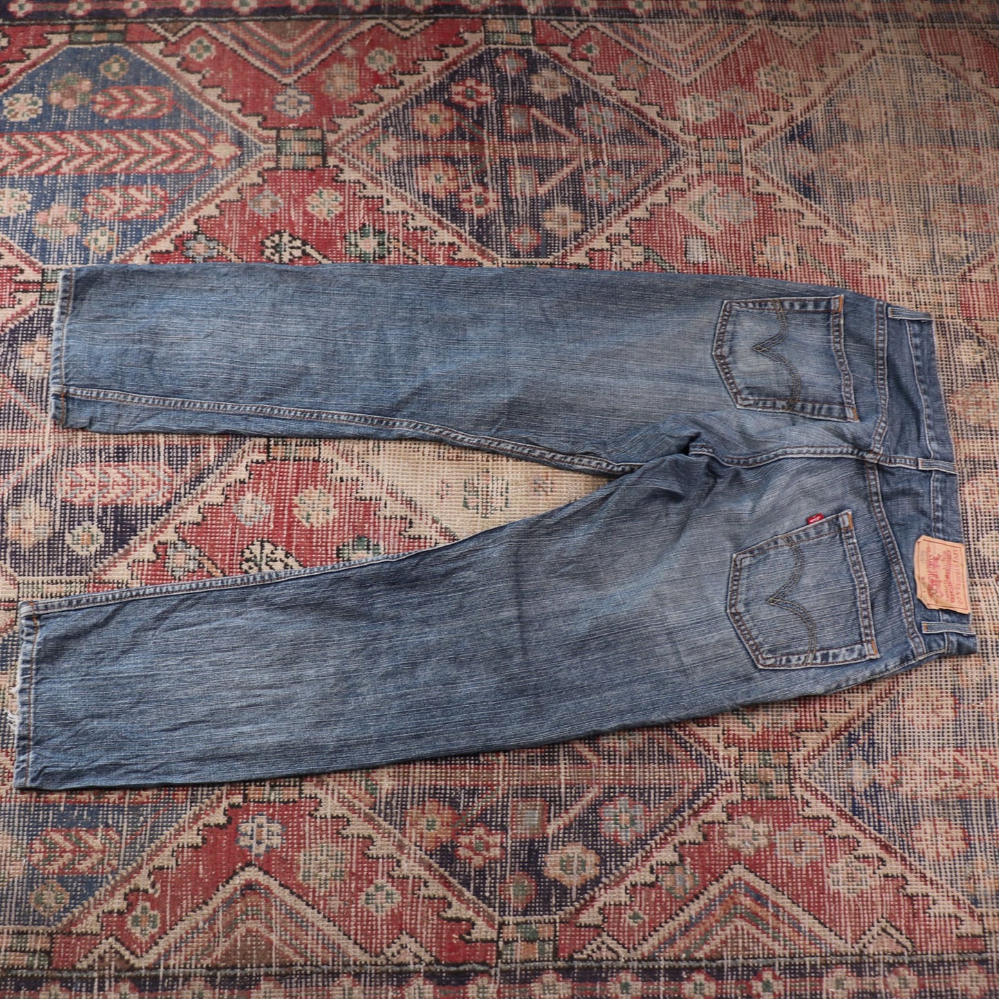 Levi's 505 W32 L29 Straight Leg Regular Fit Classic Ripped Style Blue Denim Jean