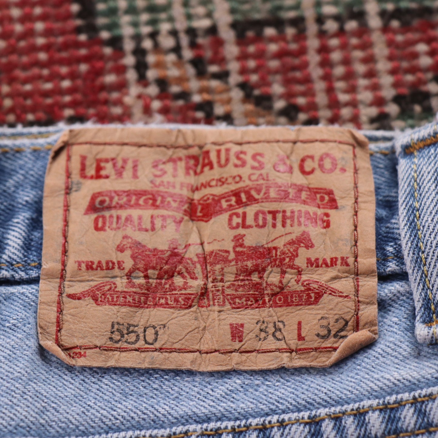 Levi's 550 W36 L30 Tapered Leg Relaxed Fit Blue Denim Jeans