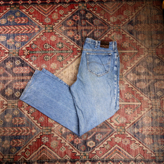 Lee W36 L32 Straight Leg Regular Fit Blue Denim Jeans