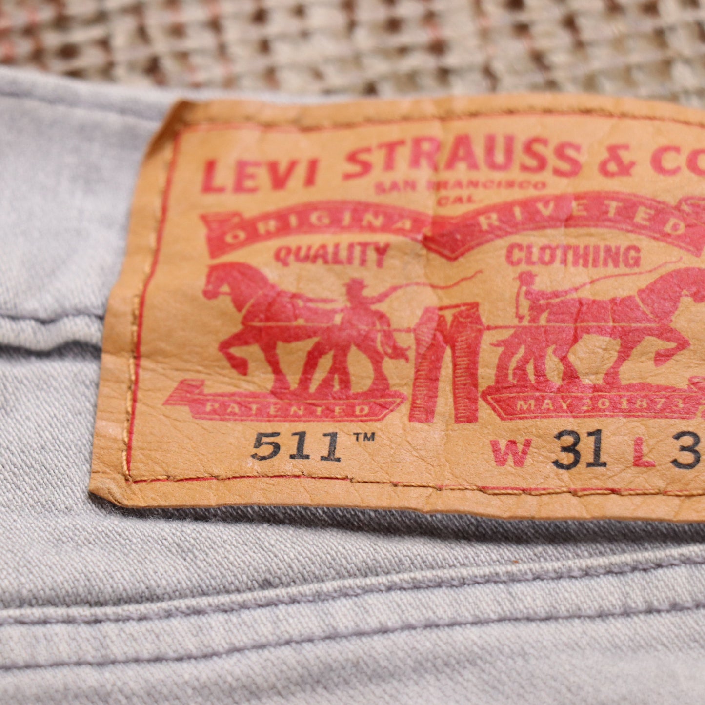 Levi's 511 W32 L28 Slim Fit Grey Denim Jeans