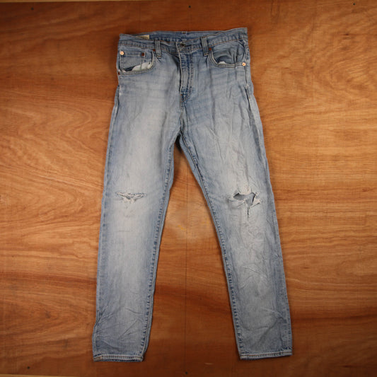 Levi's 501 Red Tab W32 L29 Original Fit Classic Ripped Style Blue Denim Jeans