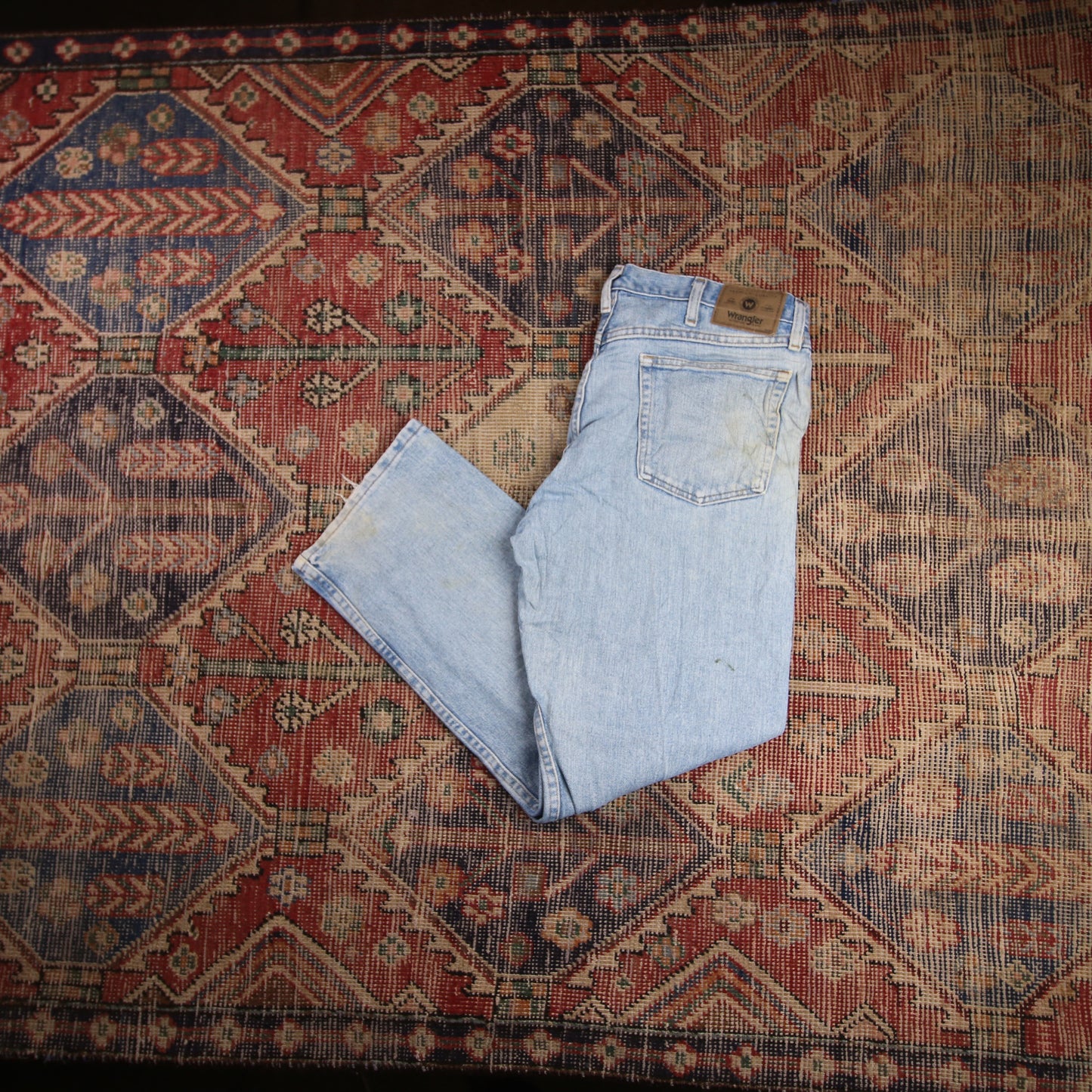 Wrangler W34 L29 Straight Leg Loose Fit Blue Denim Jeans