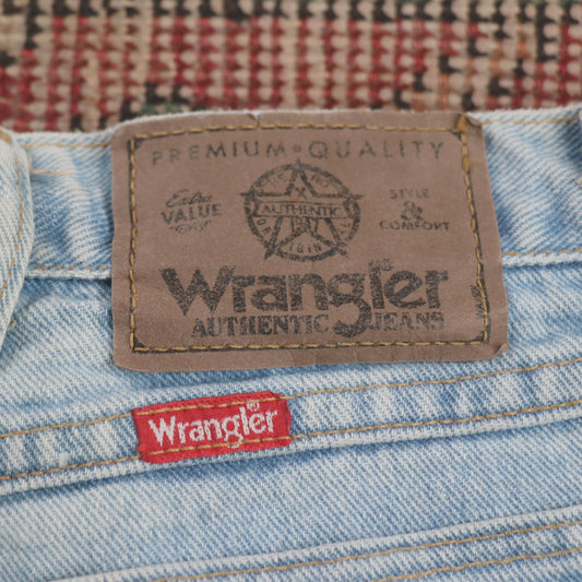 Wrangler W36 L28 Straight Leg Relaxed Fit Blue Denim Jeans