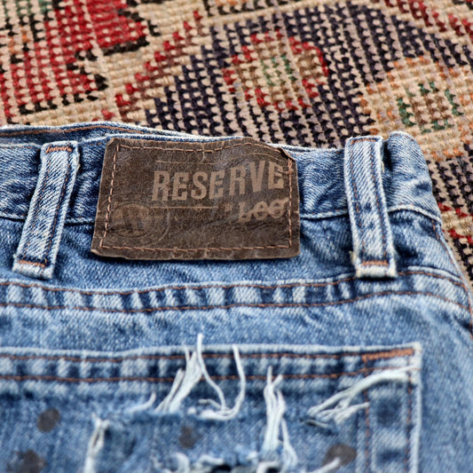 Lee W34 L27 Straight Leg Relaxed Fit Classic Ripped Style Blue Denim Jeans