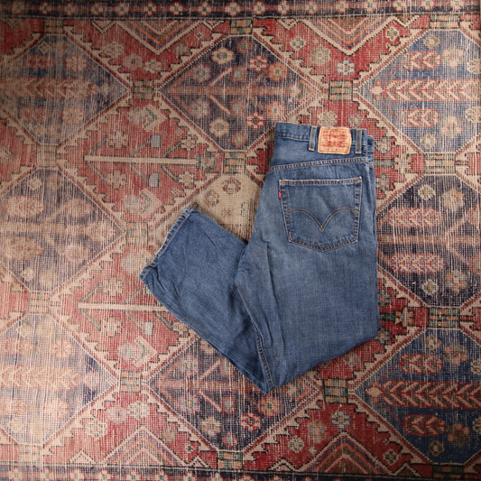 Levi's 505 Orange Tab W38 L29 Straight Leg Regular Fit Blue Denim Jeans