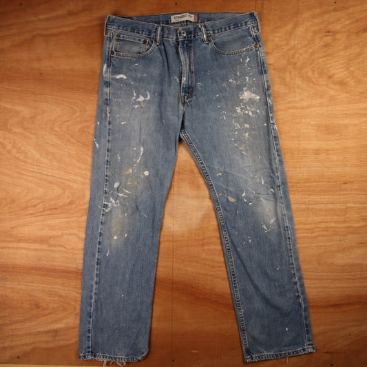 Levi's 505 Red Tab W38 L31 Straight Leg Regular Fit Blue Denim Jeans