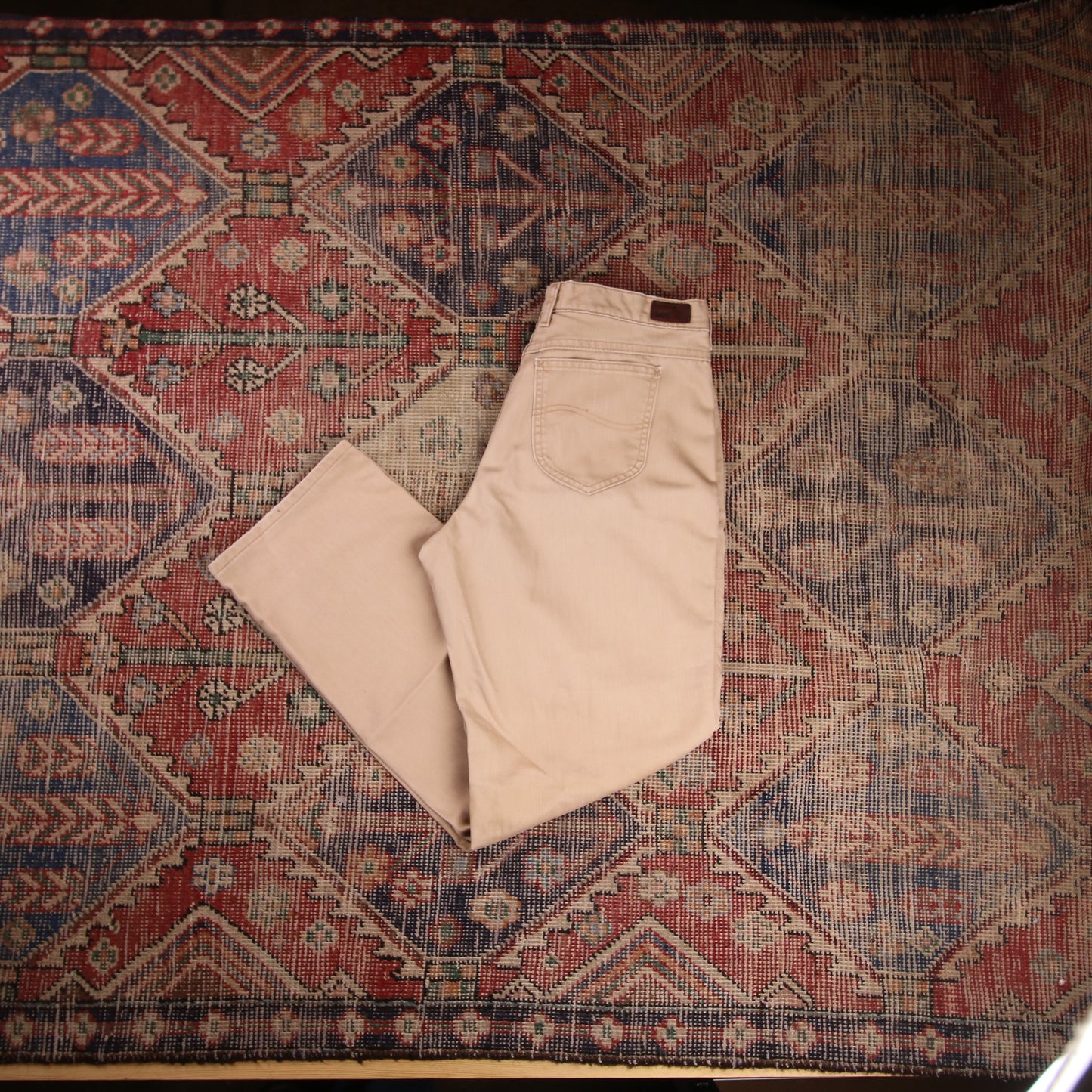 Lee W32 L30 Straight Leg Beige Denim Jeans