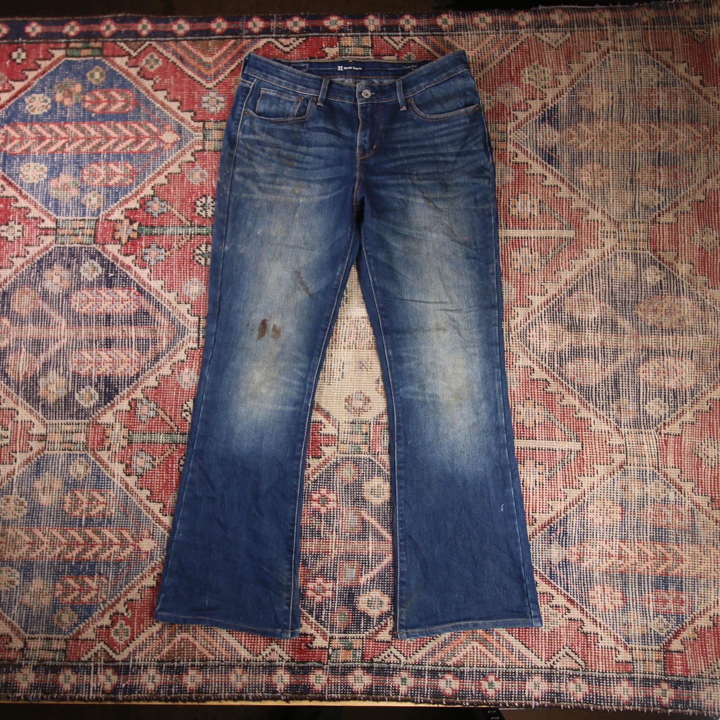 Levi's W32 L30 Flared Blue Denim Jeans