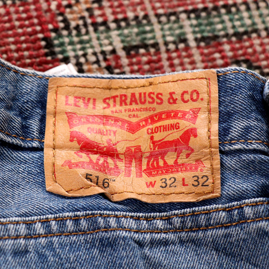 Levi's 516 W32 L31 Straight Leg Blue Denim Jeans
