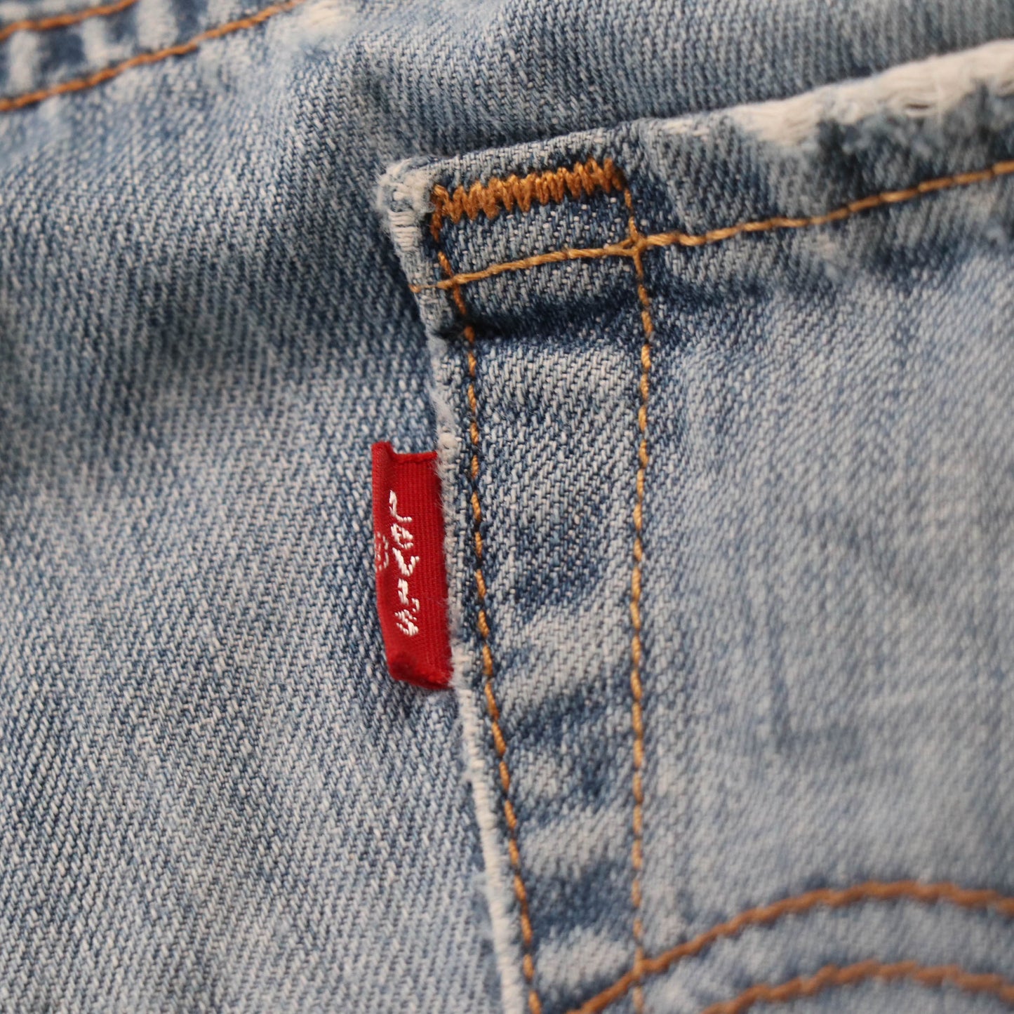 Levi's 514 Red Tab W36 L25 Straight Leg Classic Ripped Style Blue Denim Jeans