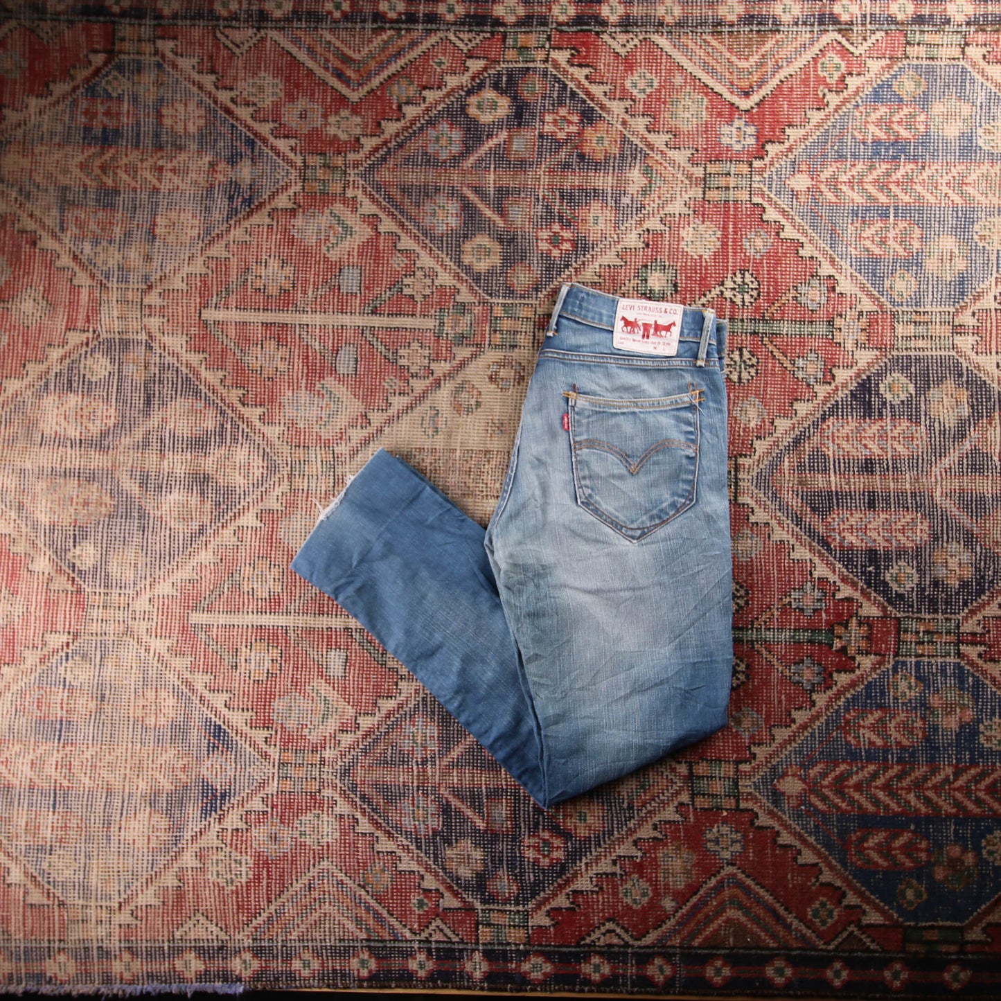 Levi's 514 Red Tab W34 L30 Straight Leg Blue Denim Jeans