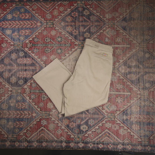 Dickies W36 L24 Straight Leg Beige Cotton Blend Trousers