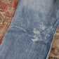 Levi's 501 Red Tab W34 L32 Original Fit Classic Ripped Style Blue Denim Jeans