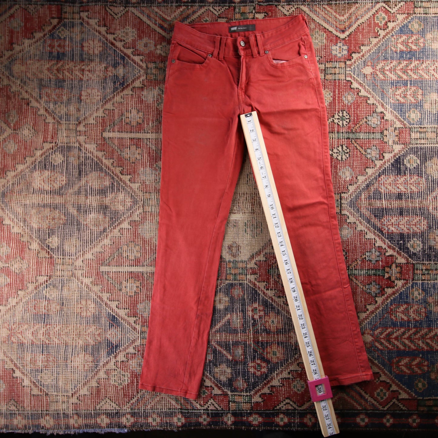 Levi's 45 Red Tab W28 L30 Skinny Red Denim Jeans