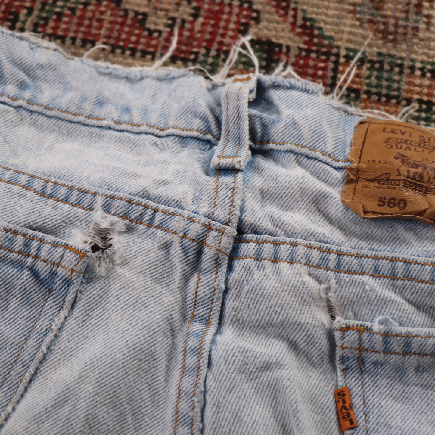 Levi's 501 Orange Tab W34 L28 Original Fit Blue Denim Jeans