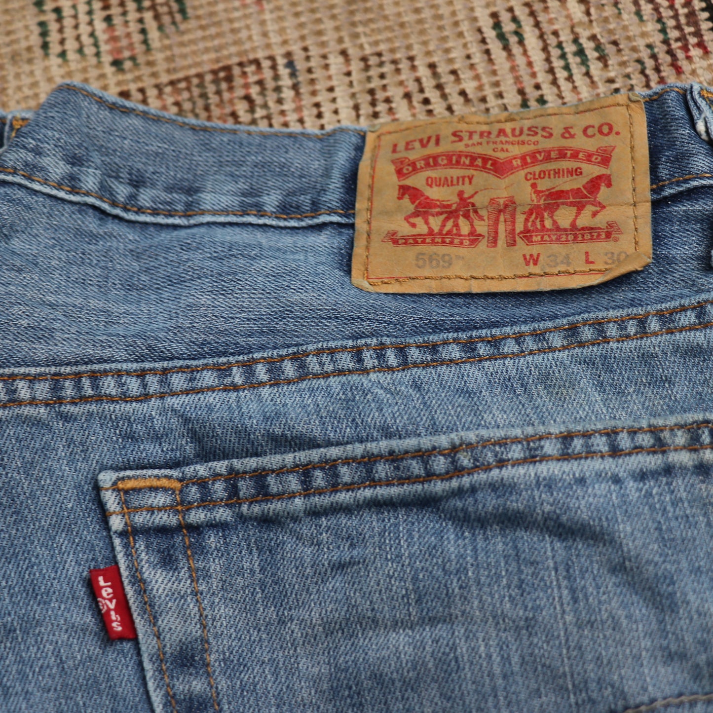 Levi's 569 W36 L28 Straight Leg Loose Fit Blue Denim Jeans