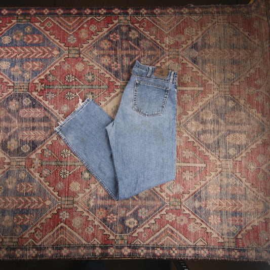 Wrangler W34 L32 Straight Leg Relaxed Fit Blue Denim Jeans
