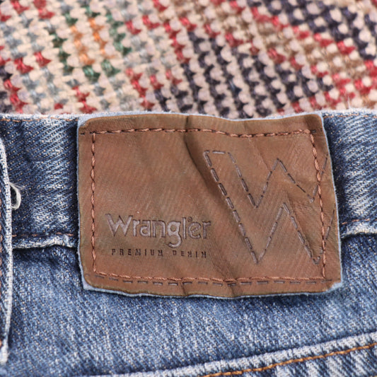 Wrangler W38 L30 Straight Leg Relaxed Fit Blue Denim Jeans