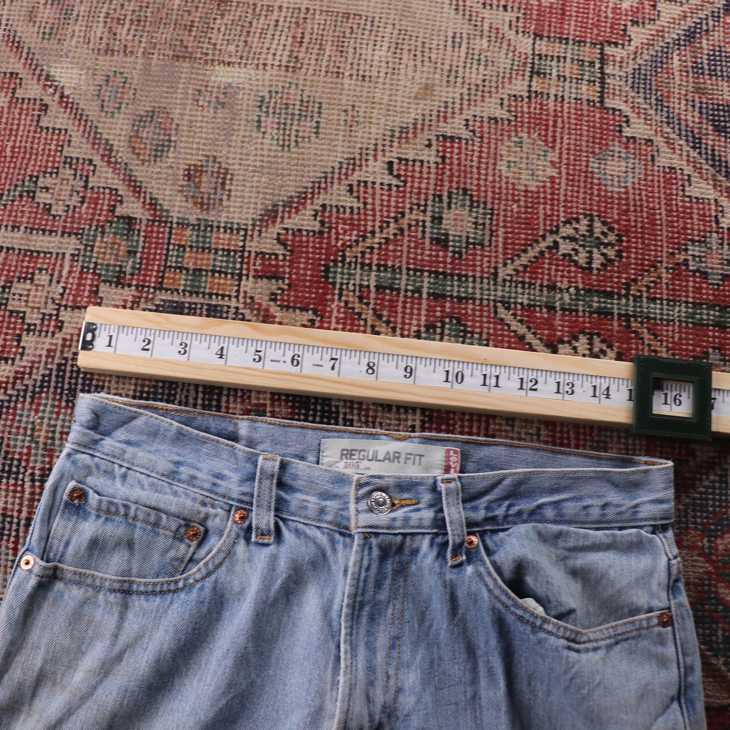 Levi's 505 Red Tab W32 L32 Straight Leg Regular Fit Blue Denim Jeans