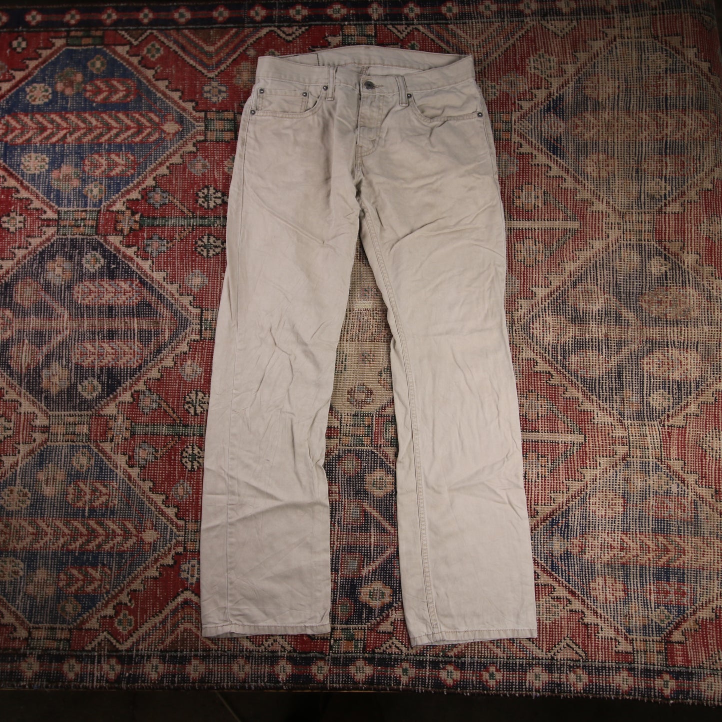 Levi's 514 W30 L30 Straight Leg Beige Denim Jeans