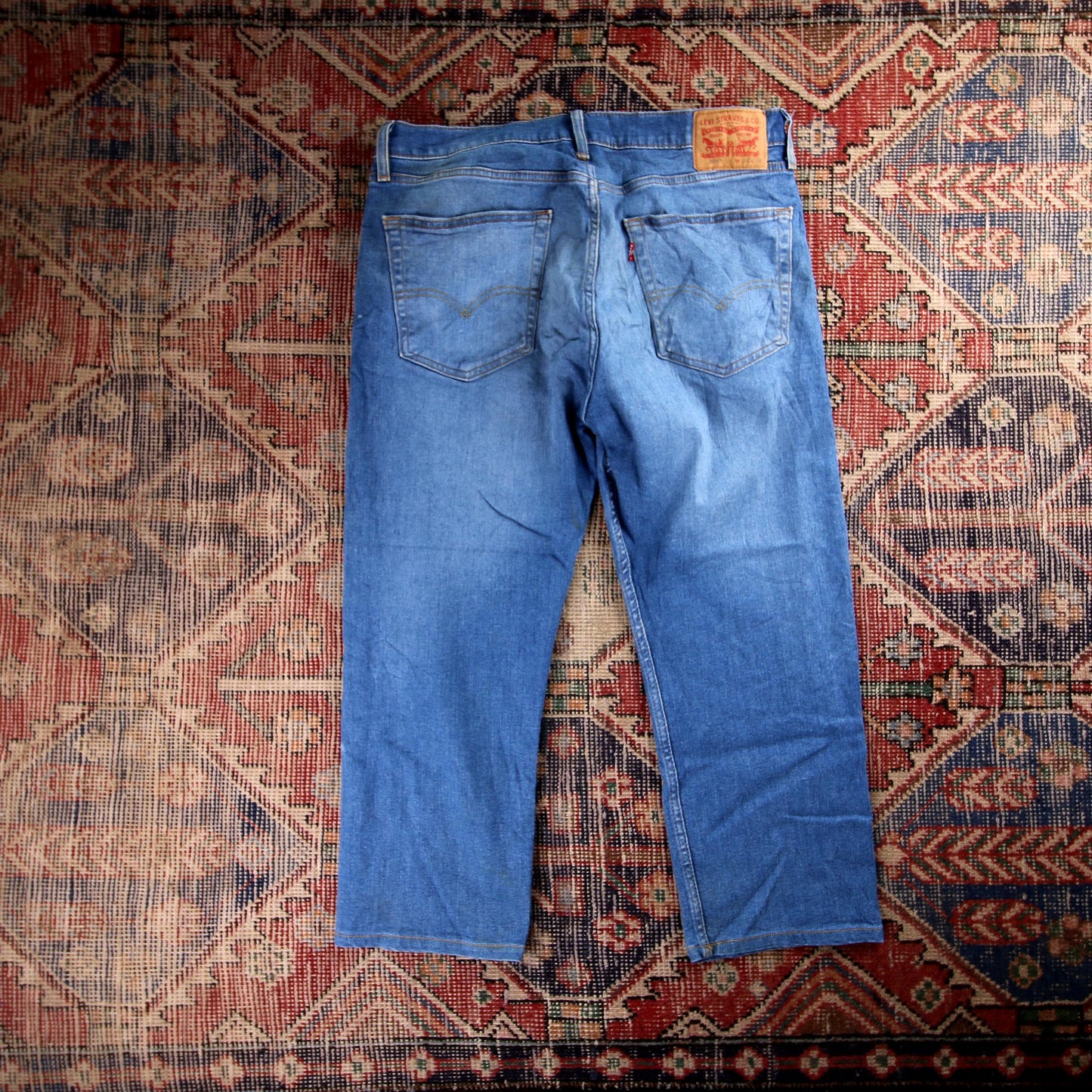 Levi's 505 Red Tab W36 L24 Straight Leg Regular Fit Blue Denim Jeans