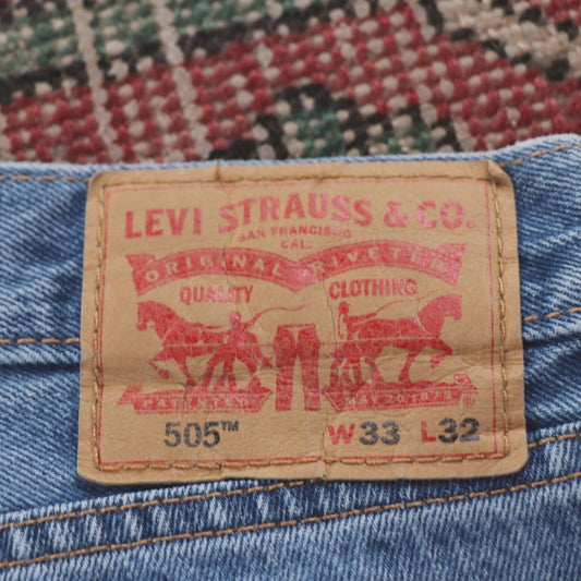 Levi's 505 Red Tab W32 L29 Straight Leg Regular Fit Blue Denim Jeans