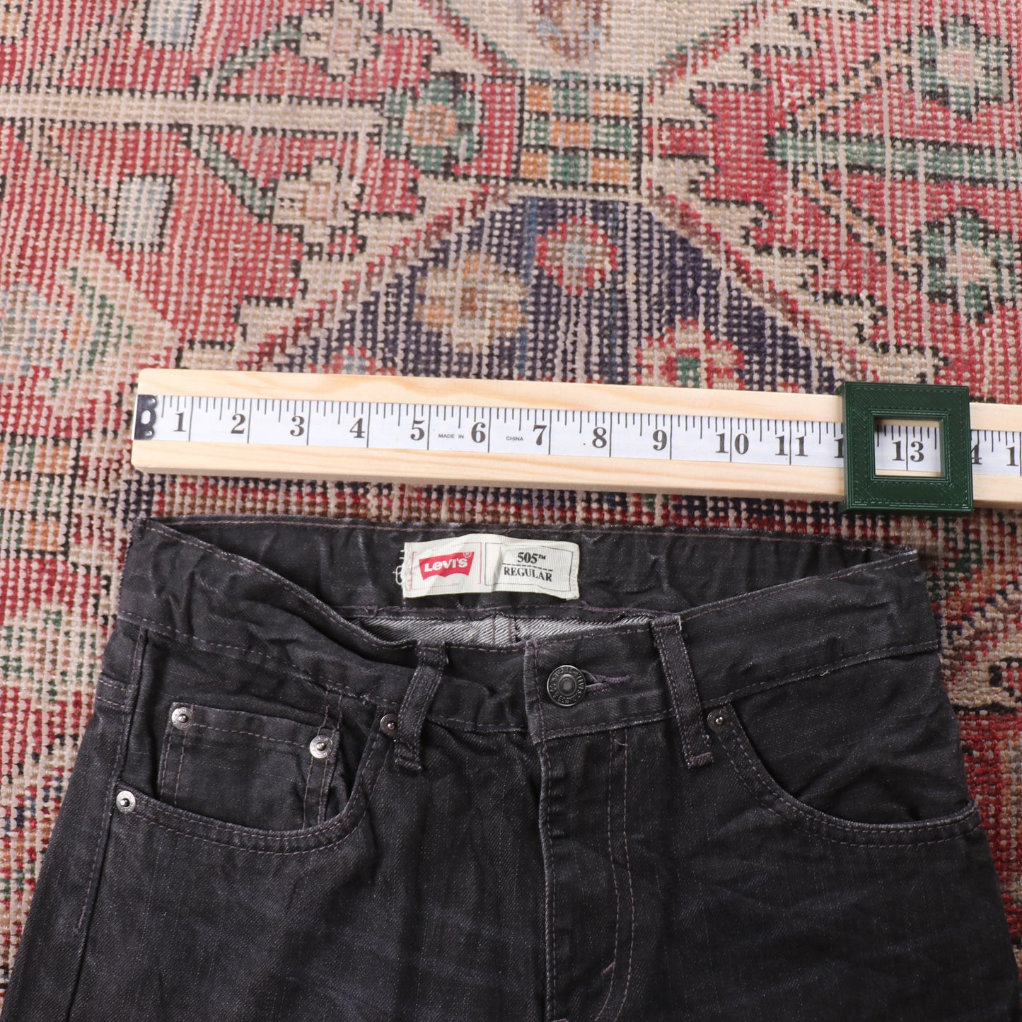 Levi's 505 Red Tab W36 L25 Straight Leg Regular Fit Grey Denim Jeans