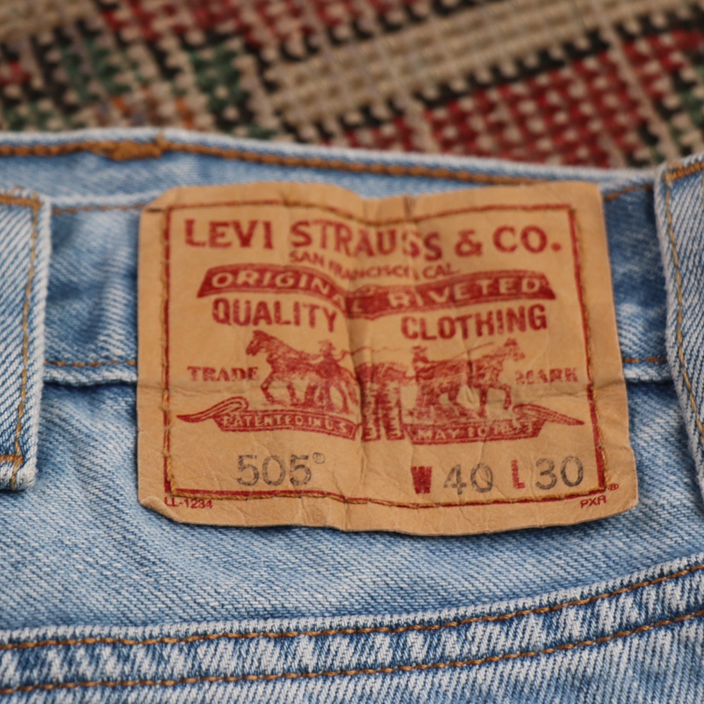 Levi's 505 W40 L30 Straight Leg Regular Fit Blue Denim Jeans