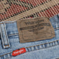 Wrangler W38 L33 Straight Leg Relaxed Fit Blue Denim Jeans