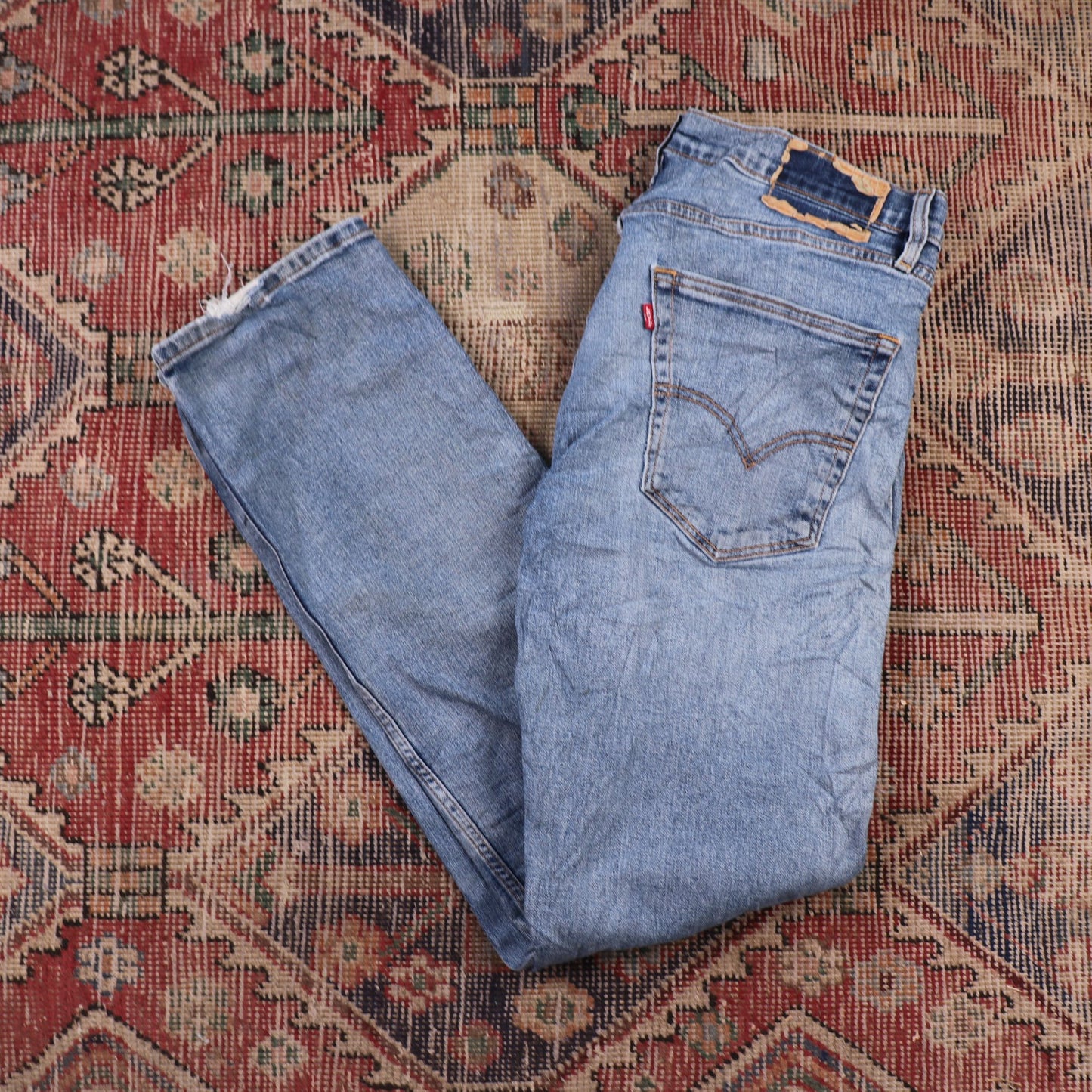 Levi's W32 L31 Straight Leg Classic Ripped Style Blue Denim Jeans