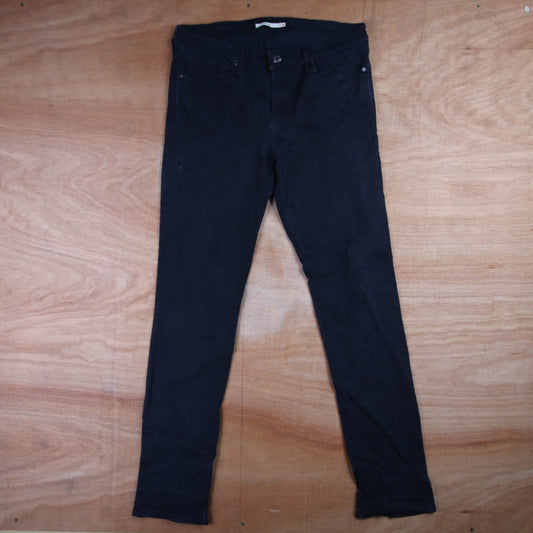 Levi's 712 Black Tab W32 L32 Slim Black Denim Jeans