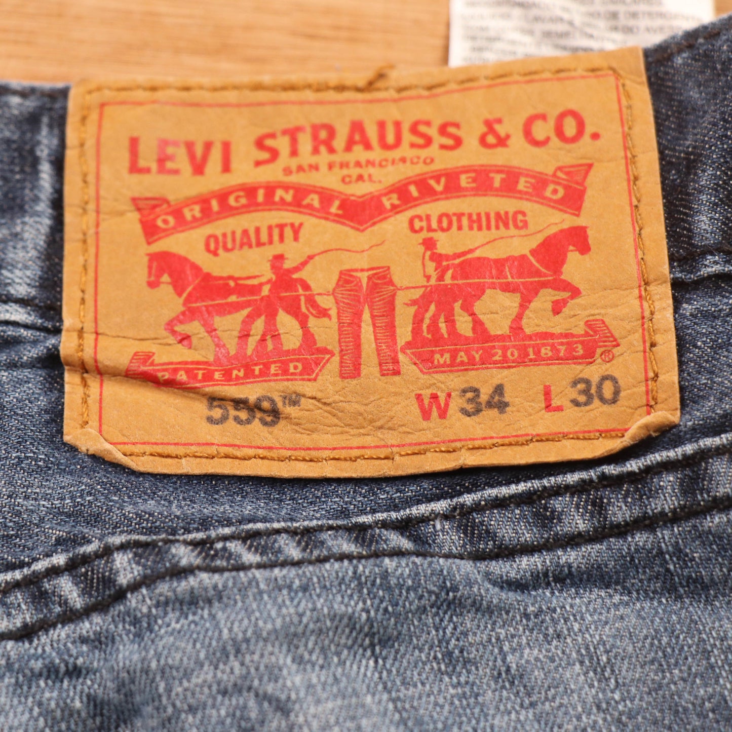Levi's 539 Red Tab W34 L29 Straight Leg Blue Denim Jeans