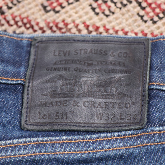 Levi's 511 W32 L32 Slim Fit Blue Denim Jeans