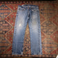 Levi's 505 W36 L30 Straight Leg Regular Fit Classic Ripped Style Blue Denim Jean