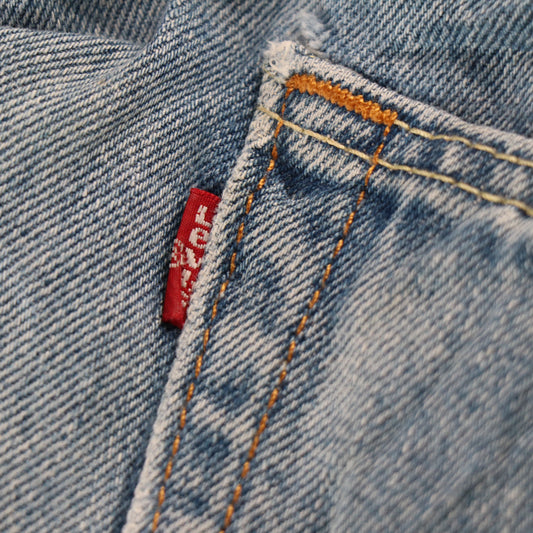 Levi's 550 W34 L28 Tapered Leg Relaxed Fit Classic Ripped Style Blue Denim Jeans