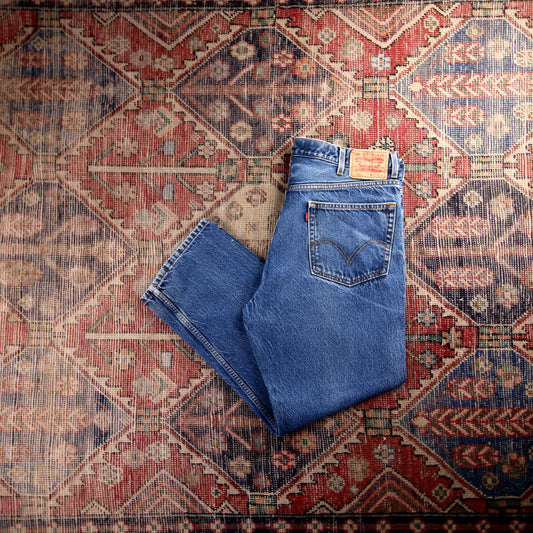 Levi's 505 Red Tab W34 L28 Straight Leg Regular Fit Blue Denim Jeans