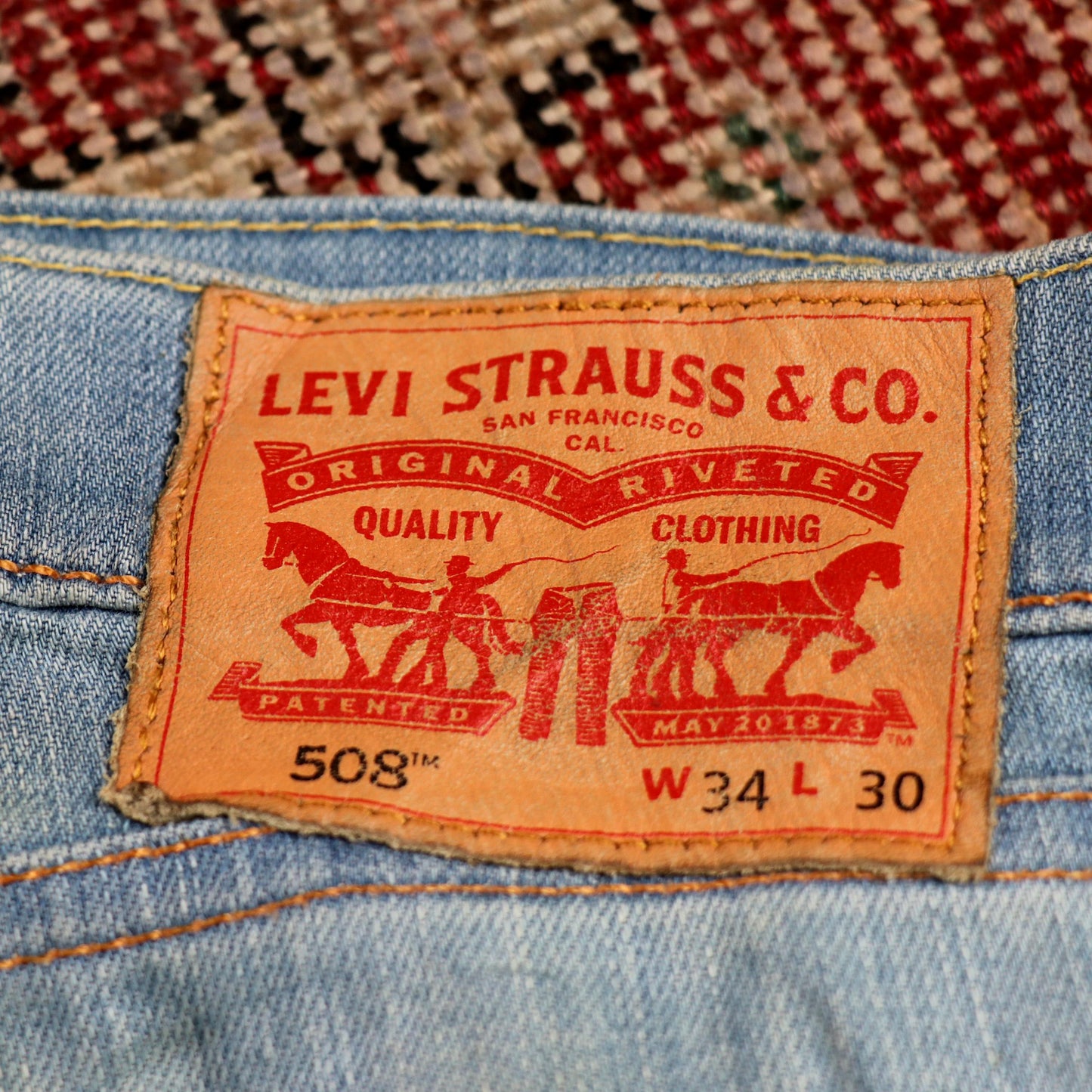 Levi's 508 W36 L29 Tapered Leg Regular Fit Blue Denim Jeans