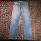 Levi's 506 W36 L33 Straight Leg Classic Ripped Style Blue Denim Jeans