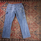 Wrangler W36 L29 Carpenter Classic Ripped Style Blue Denim Jeans
