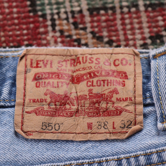 Levi's 550 W36 L30 Tapered Leg Relaxed Fit Blue Denim Jeans