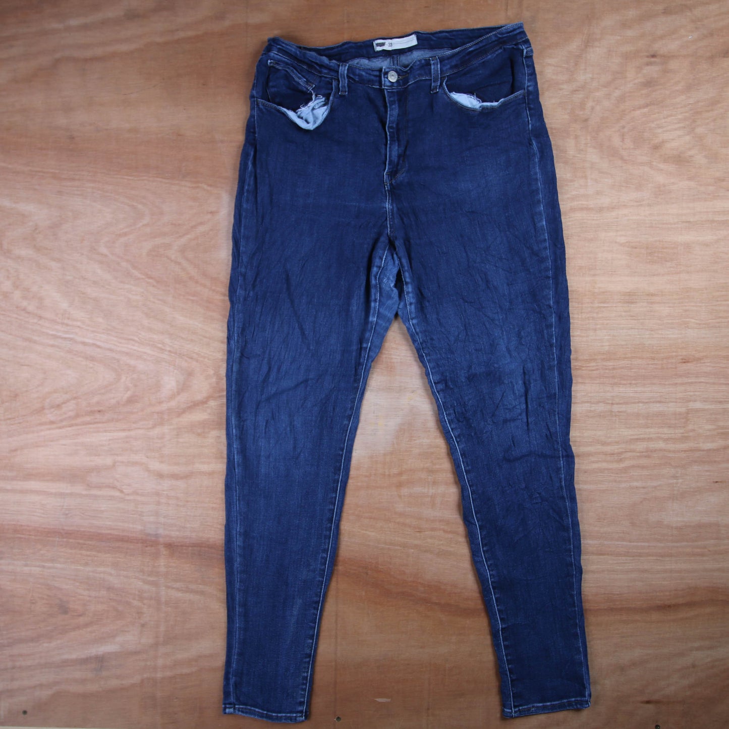 Levi's 721 Red Tab W34 L30 Skinny Blue Denim Jeans