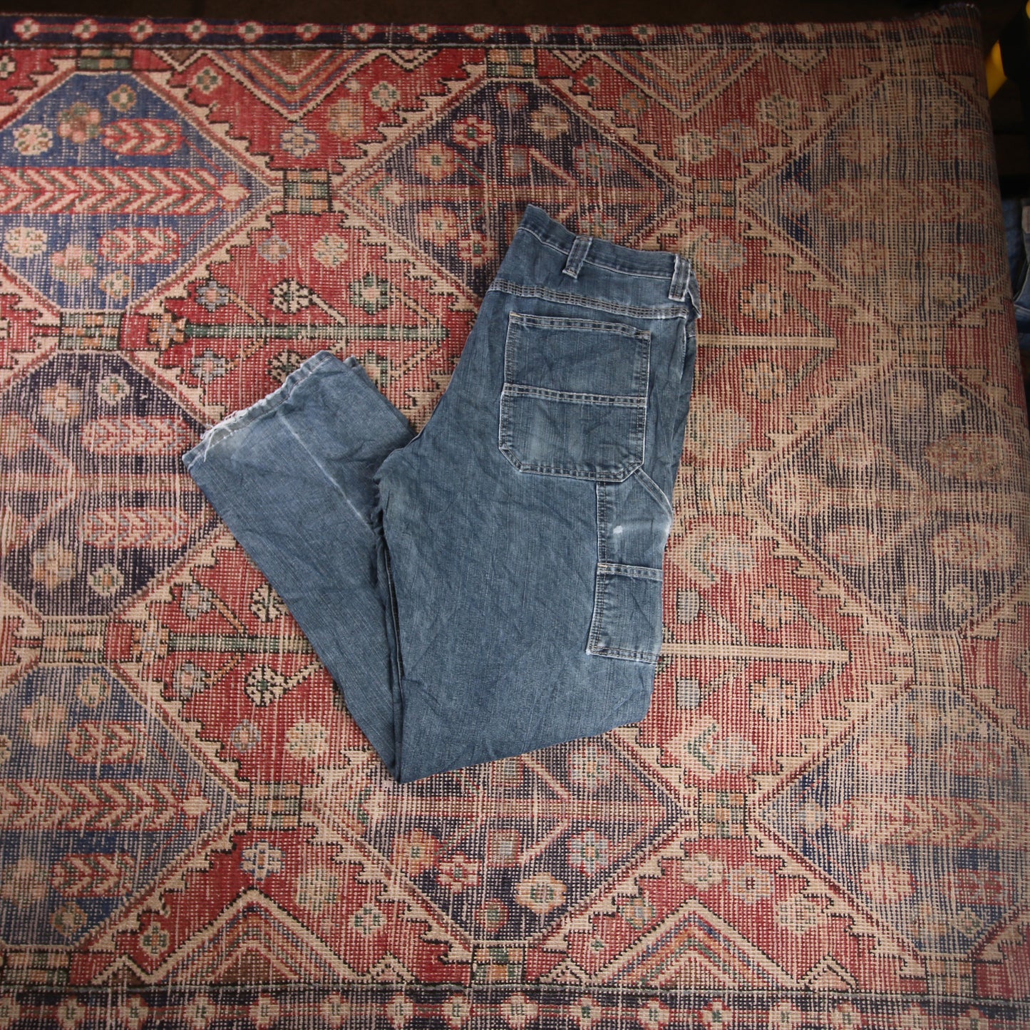Lee W34 L31 Carpenter Classic Ripped Style Blue Denim Jeans