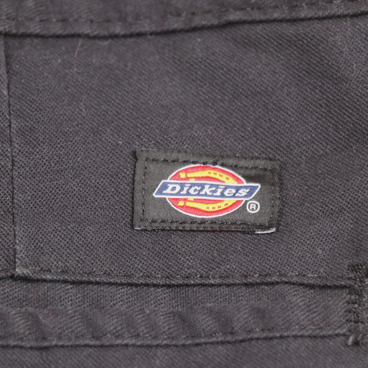 Dickies Double Knee W34 L29 Straight Leg Black Cotton Blend Trousers