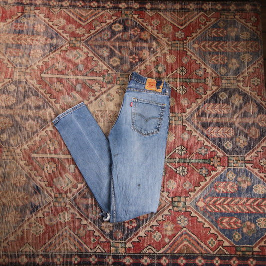 Levi's 511 W30 L34 Slim Fit Classic Ripped Style Blue Denim Jeans