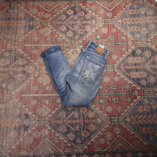 Levi's W28 L26 Skinny Classic Ripped Style Blue Denim Jeans