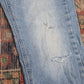 Lee W24 L28 Skinny Classic Ripped Style Blue Denim Jeans